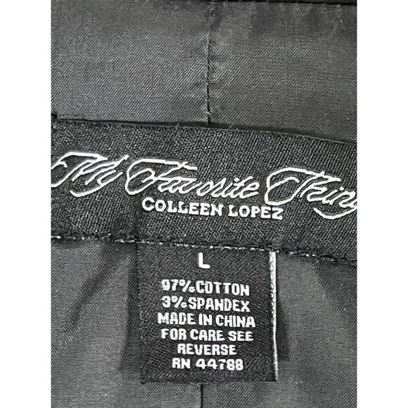 My Favorite Things Jacket L Black Tuxedo Rhinestone Neutral Preppy Mature Artsy - Picture 2 of 13